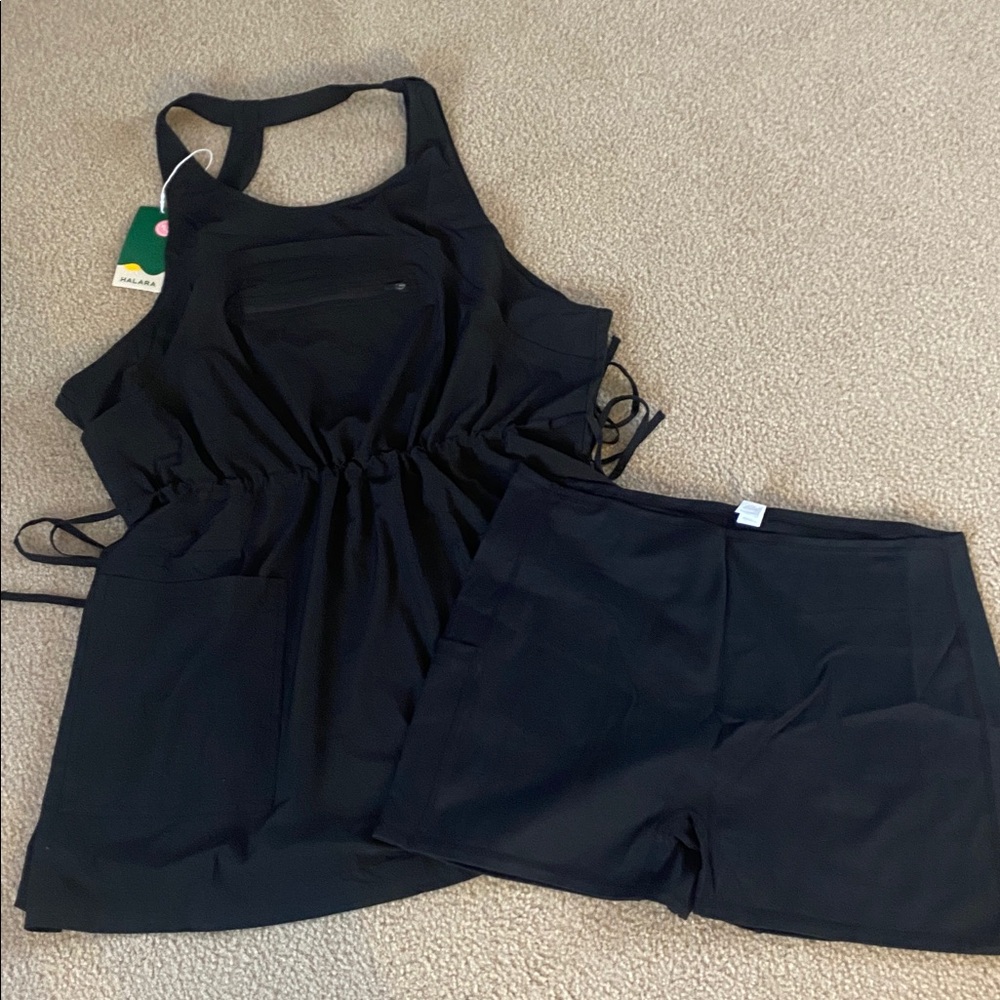 X-LARGE HALARA BACKLESS QUICK DRY MINI ACTIVE DRESS WITH SHORTS - Picture 5 of 12